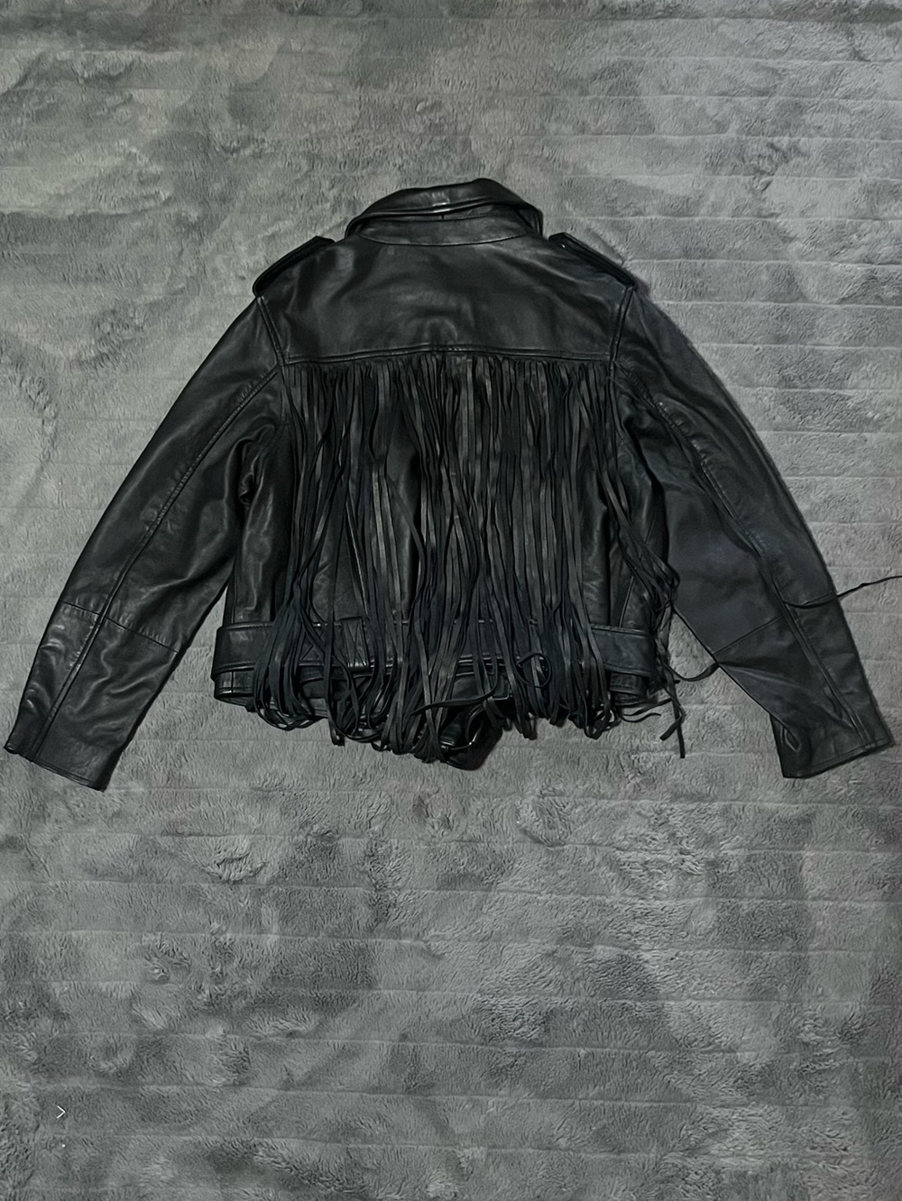 NastyGal - Real Leather Extreme Fringe Biker Jacket - Picture 6 of 7